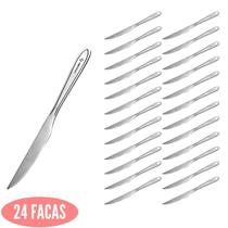 Kit Talheres com 24 Faca Aço Inox Grosso Jantar Cheff Luxo