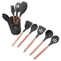 Kit Talheres De Cozinha Silicone Flórida C/Suporte 12 Peças Kit Talheres De Cozinha Silicone Flórida C/Suporte 12 Peças