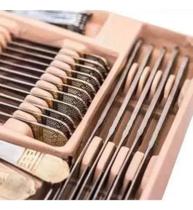 Kit talheres de luxo 84 peças - banho ouro 24k