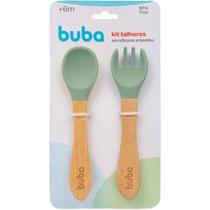 Kit Talheres de Silicone e Bambu Buba