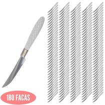 Kit Talheres Decorado com 180 Faca Branco Blumenau Aço Inox