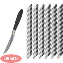 Kit Talheres Decorado com 240 Faca Preto Blumenau Aço Inox