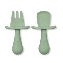Kit talheres em silicone verde - buba Kit talheres em silicone verde - buba