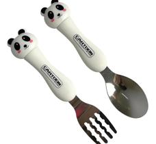 Kit Talheres Infantil Bebê Colher e Garfo com Estojo -