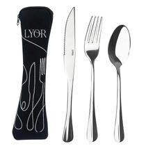 Kit Talheres Inox 3 Peças Com Estojo