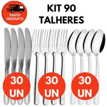 Kit Talheres Inox Garfo Faca Colher Sopa Mesa Jantar Refeição Bar Restaurante Cozinha Jogo