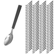 Kit Talheres Mato Grosso C/ 120 Colher Preto Cabo Plástico