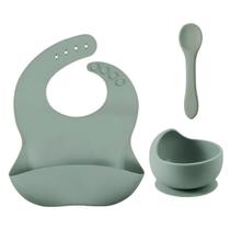 Kit Talheres Para Bebê Babador Colher Vasilha Silicone Sem BPA Kit Talheres Para Bebê Babador Colher Vasilha Silicone Sem BPA