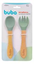Kit talheres silicone e bambu - verde buba Kit talheres silicone e bambu - verde buba
