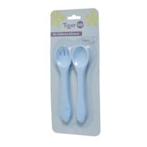 Kit Talheres Silicone Tigor BB Azul Pacific