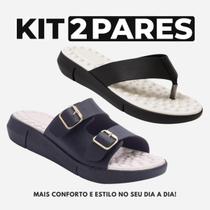 Kit Tamanco Chinelo Feminino + Tamanco Fivela Ortopédico