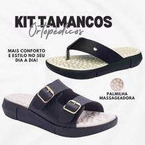Kit Tamanco Chinelo Uniflex Feminino + Tamanco Fivela Ortopédico
