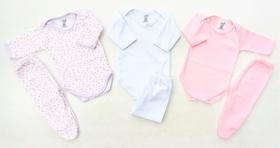 KIT Tamanho PREMATURO - 3 Conjuntos de Body e Calça - Feminino - Nethuno Baby KIT Tamanho PREMATURO - 3 Conjuntos de Body e Calça - Feminino - Nethuno Baby