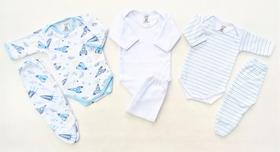 KIT Tamanho PREMATURO - 3 Conjuntos de Body e Calça - Masculino - Nethuno Baby KIT Tamanho PREMATURO - 3 Conjuntos de Body e Calça - Masculino - Nethuno Baby