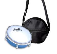 Kit Tamborim Pele Leitosa Torelli TT404 Azul e Bag Tamborim