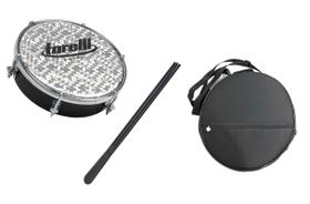 Kit Tamborim Torelli Preto P. Holográfica com Capa e Baqueta