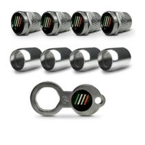 Kit Tampa Bico Valvula Pneu Roda Inox Antifurto Fiat Italia