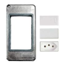 Kit Tampa Condulete +Int Simples +Tomada 20A+Cego Tramontina Kit Tampa Condulete +Int Simples +Tomada 20A+Cego Tramontina