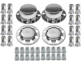 Kit Tampa Cubo Cromada Dianteira Traçao Ford Cargo + Capa Porca Belga