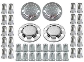 Kit Tampa Cubo Dianteira Tração 8 Furos Volks Constellation + Capa Porca Kit Tampa Cubo Dianteira Tração 8 Furos Volks Constellation + Capa Porca