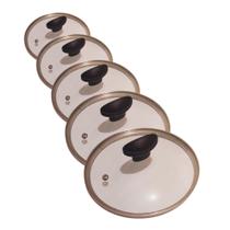 KIT Tampa de Vidro Avulsa 5 Pç - Tam. 16, 18, 20, 22, 24 cm