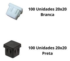 Kit Tampa Metalon 100 Unidades 20x20 Ponteira Branca E Preta