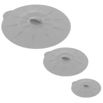 kit Tampa panela e microondas silicone 3 tamanhos CINZA