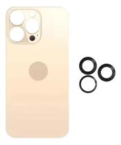 Kit Tampa Traseira Compatível iPhone 13 Pro +Lente Da Câmera Cor:Dourado Kit Tampa Traseira Compatível iPhone 13 Pro +Lente Da Câmera Cor:Dourado