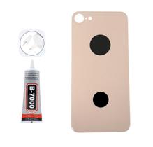 Kit Tampa Traseira Furo Maior Compatível Com iPhone 8 + Cola