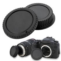 Kit Tampa Traseira Lente + Tampinha Frontal Corpo Câmeras Canon Sem Logo
