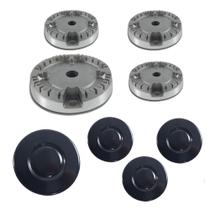 Kit Tampinhas Espalhador e Queimador Cooktop 4 Bocas Fischer