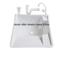 Kit Tanque 26 Litros + Torneira De Bancada + Sifão + Válvula