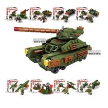 Kit tanque caminhão avião helicóptero militar exército 8x blocos de montar kit guerra + bonecos 335 peças Kit tanque caminhão avião helicóptero militar exército 8x blocos de montar kit guerra + bonecos 335 peças