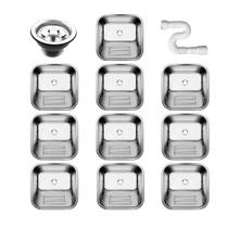 Kit Tanque Inox Cozinha As 40x40x22 Aço 304 10 Unidades