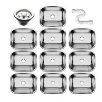 Kit Tanque Inox Cozinha As 50x40x23 Aço 304 10 Unidades