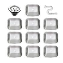 Kit Tanque Inox Cozinha As 50x40x23 Fosco Aço 304 10 Unidade