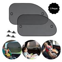 Kit Tapa Sol Protetor Solar Infantil Dobrável Vidro Lateral/Traseiro Para Carro Ventosa Anti-Uv