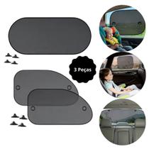 Kit Tapa Sol Protetor Solar Infantil Dobrável Vidro Lateral/Traseiro Para Carro Ventosa Anti-Uv