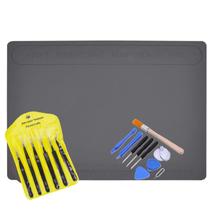 Kit Tapete Antiestatica Cinza 28x41cm +Kit Pinças Acessorios