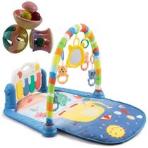 Kit Tapete Atividade Bebê Mobile Azul + Chocalho Interativo Kit Tapete Atividade Bebê Mobile Azul + Chocalho Interativo