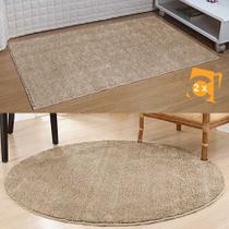 Kit Tapete Classic 1 Redondo 150 E 2 Passadeiras 50 X 100 Trigo Bege Oasis
