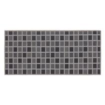 Kit Tapete Com 3 Peças Quadriculado Cinza