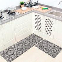 Kit Tapete Cozinha 2 Peças Passadeira e Capacho Antiderrapante Decoração Diversas Estampas