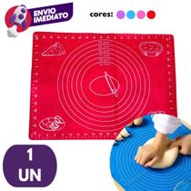 Kit Tapete Culinário Com Medidas Silicone Maleável Esteira Confeitaria Massas Pizza Artesanato