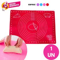Kit Tapete Culinário Silicone Maleável Com Medidas Esteira Confeitaria Massas Pizza Artesanato