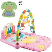 Kit Tapete de Atividade Bebê Mobile Rosa + Cachorro Musical