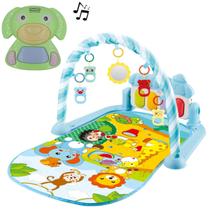 Kit Tapete de Atividade Infantil Azul Móbiles + Dog Musical