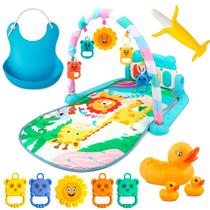Kit Tapete De Atividades Infantil Com Babador Mordedor E Patinhos De Banho Kit Tapete De Atividades Infantil Com Babador Mordedor E Patinhos De Banho