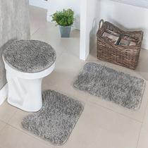Kit tapete de banheiro 3 peças pelo toque macio antiderrapante classic