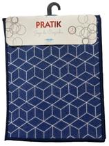 Kit Tapete De Cozinha 3 Peças Antiderrapante Azul E Branco Pratik Oásis